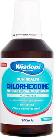 Wisdom Chlorhexidine Płyn Do Płukania Ust  Bezalkoholowy 300ml Fresh Mint