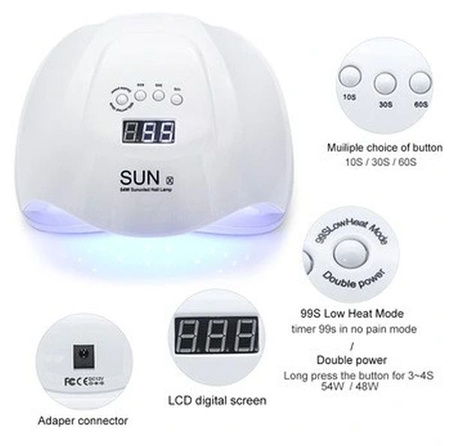 Vera Lampa Do Paznokci SUN X 54W Biała