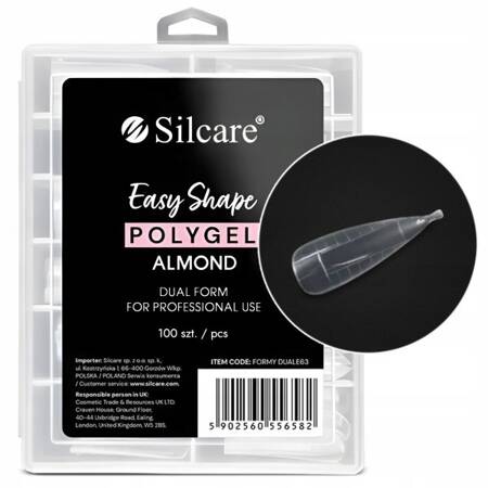 Silcare Formy Do Akrylożelu ALMOND Migdał Clear 100szt