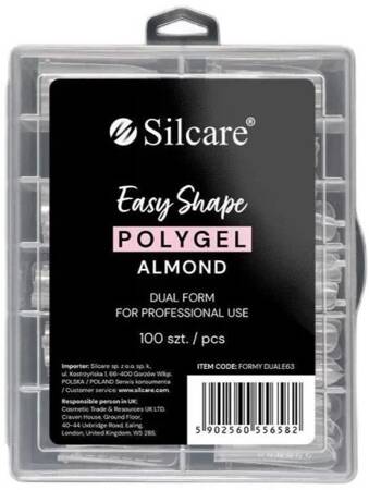 Silcare Formy Do Akrylożelu ALMOND Migdał Clear 100szt